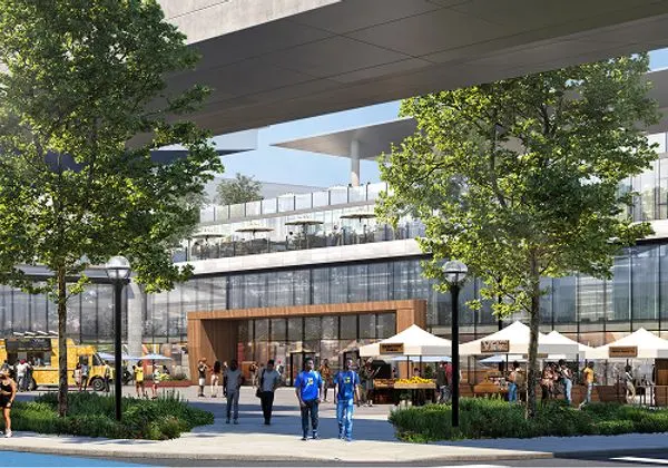 A futuristic rendering of campus in 2050