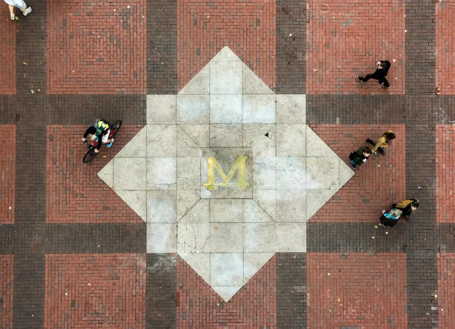 Top down view of the diag on U-M's central campus